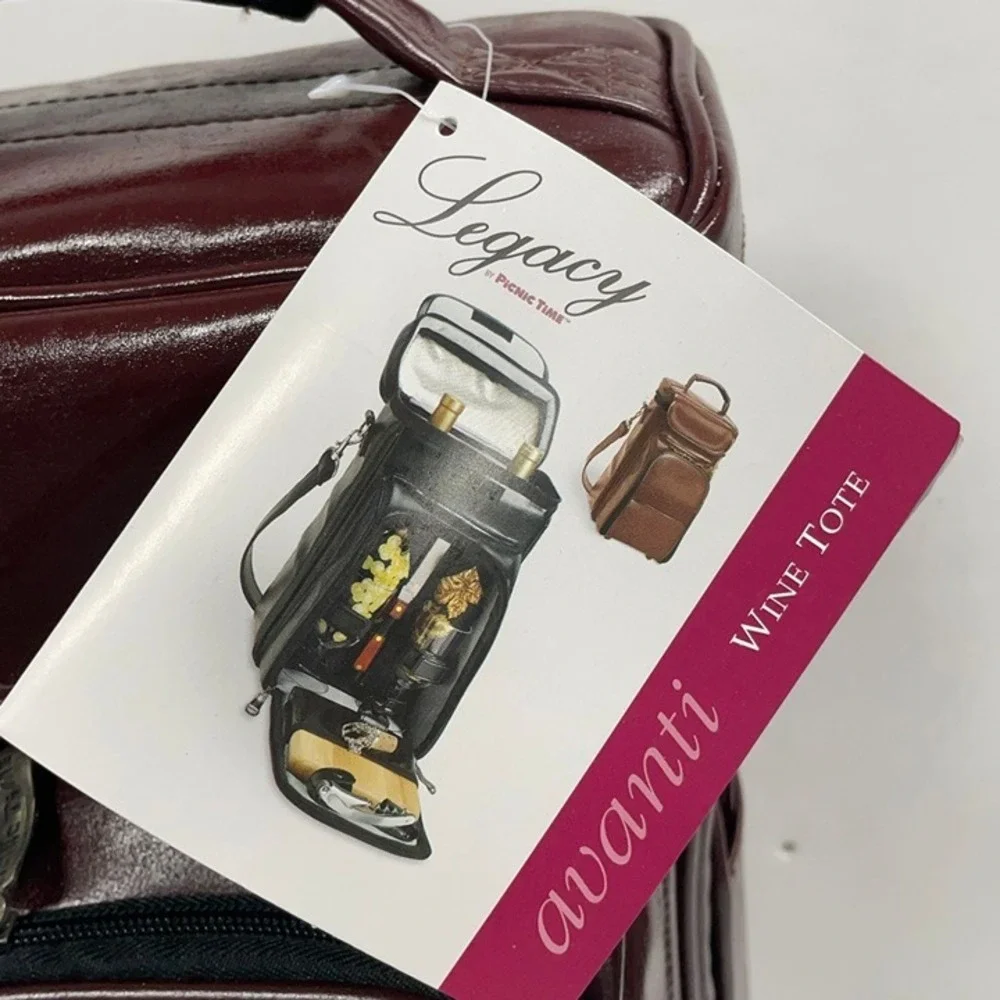 Avanti Legacy by Picnic Time Cheese And Wine Leatherette Bag With Glasses‎ Tools